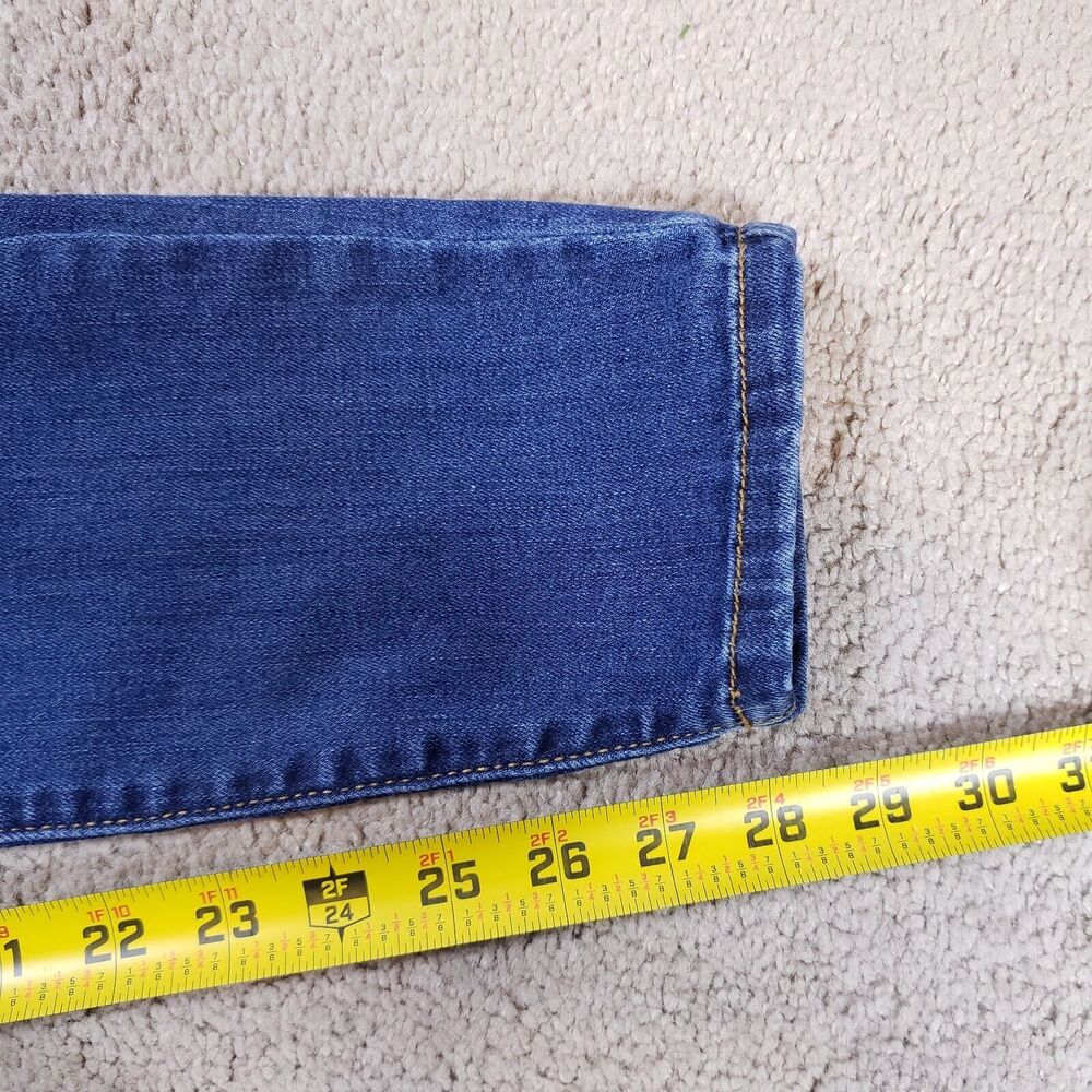 Judy Blue Womens Jeans 7/28 Blue Skinny Plaid Patch Mid Rise Whiskered Capsule - Picture 9 of 11